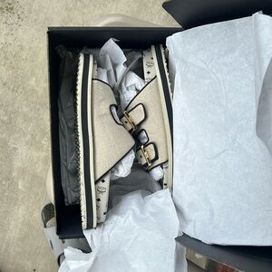 Mcm Canvas Flat Sandal